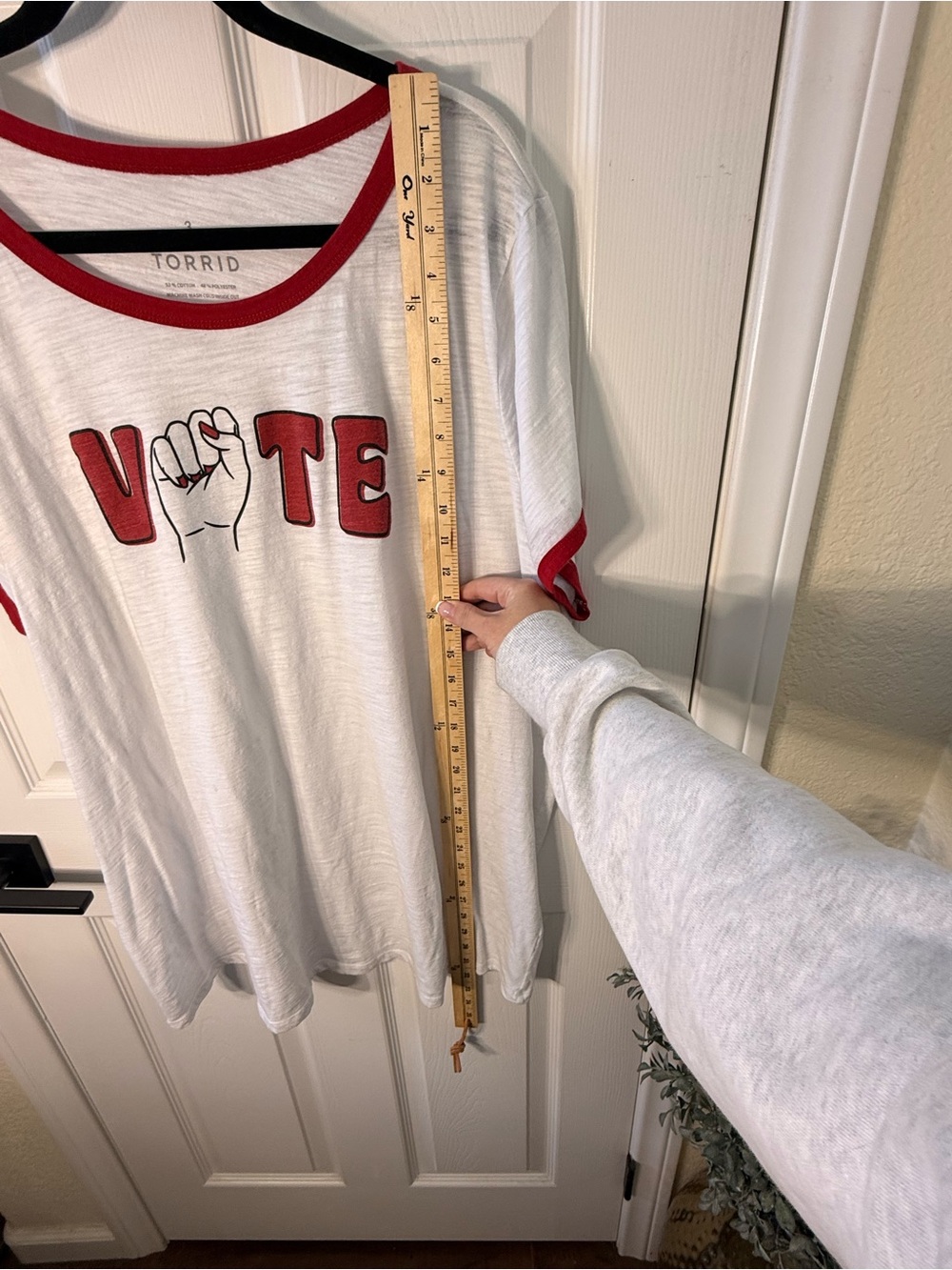 Torrid White & Red VOTE Graphic Ringer Tee - Picture 6 of 6